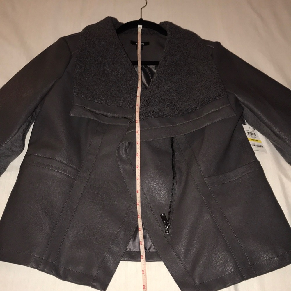 NWT Alfani Gray Faux Jacket Medium